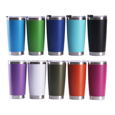 Vente en gros de 20 oz à double paroi à vide isolé Tumbler en acier inoxydable Voyage de voiture tasses de café avec couvercle