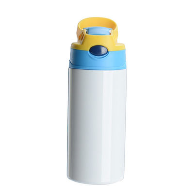 12 oz enfants tumbler de sublimation 8 Pack enfants tumbler de sublimation blanc avec un clic pop-up paille et poignée pour le transfert de chaleur enfants tasses de sublimation pour les boissons de jus de lait