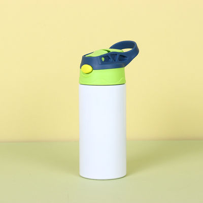 12 oz Sublimation Blanks Sippy Cup Sublimation Tumblers pour les enfants en acier inoxydable Bouteille d'eau isolée pour tout-petits avec un couvercle et une poignée de paille étanches