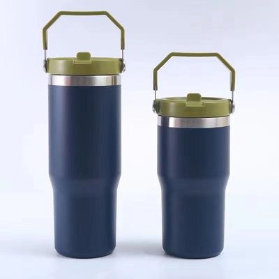 30 oz Tumbler avec couvercle de paille Vacuum scellé Coupe isolée réutilisable bouteille d'eau en acier inoxydable Trave pour l'eau, le thé glacé ou le café
