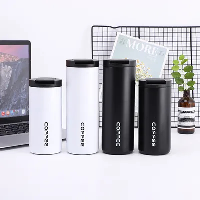 Coupe de café isolée 14 oz, 4 paquets de café de voyage, coupe de café isolée sous vide avec couvercle à vis étanche à fuite Coupe de café pour hommes et femmes pour boissons chaudes et froides