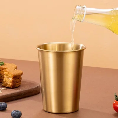 16 onces d'acier inoxydable Pint Coupe Set de 4 saines Incrémpables empilés-capables de boire des verres tasse de bière pour le bar à la maison extérieur