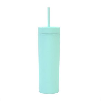 Des tampons minces multicolores avec couvercles et paillettes 12 packs 16 oz Double Wall Acrylique Tumbler Tall Matte Skinny Tumblers en vrac avec un nettoyeur de paille gratuit réutilisable