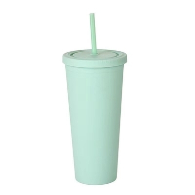 22 oz de tampons pastel mat couleur double paroi tampons acryliques isolés avec couvercles et pailles facile à nettoyer parfait pour les créations personnalisées