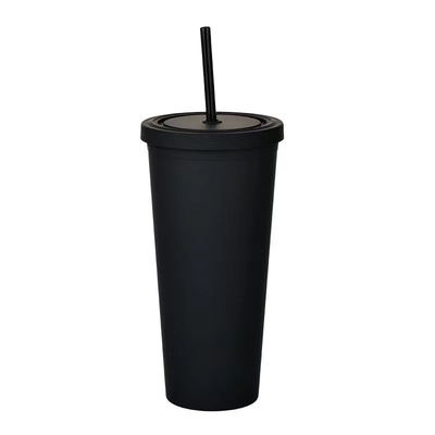 Couleur douceur légère, mince, 22 oz, tampon en plastique clair, double paroi, tampons acryliques à paille, 450/700 ml, conception anti-fuite de grande capacité