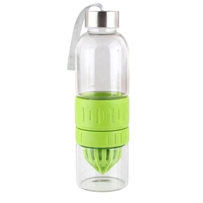 Facile à transporter à l'extérieur 700 ml bouteille d'eau de verre pour perfusion Bpa libre de Tritane réutilisable Bouteille d'eau de verre pour perfusion de fruits étanche à fuite haut et large bouche