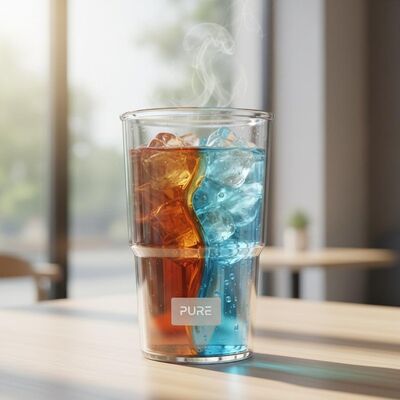 Bouteille en plastique cylindrique adaptée aux boissons chaudes et froides vitrines de design clair couleurs de boissons améliorant l'attrait du client